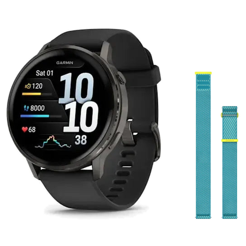 Garmin Venu 4 45mm Smartwatch + Quick Release 22mm Band Package — includes Garmin Venu 4 - 45mm AMOLED GPS Smartwatch with L…