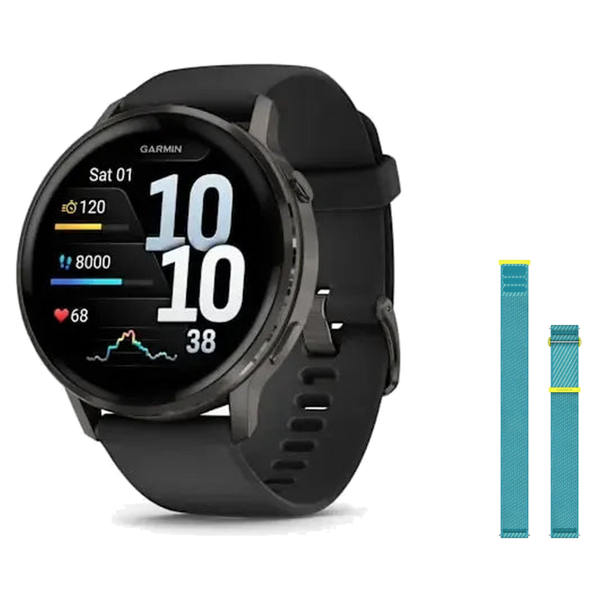 Garmin Venu 4 45mm Smartwatch + Quick Release 22mm Band Package — includes Garmin Venu 4 - 45mm AMOLED GPS Smartwatch with L…