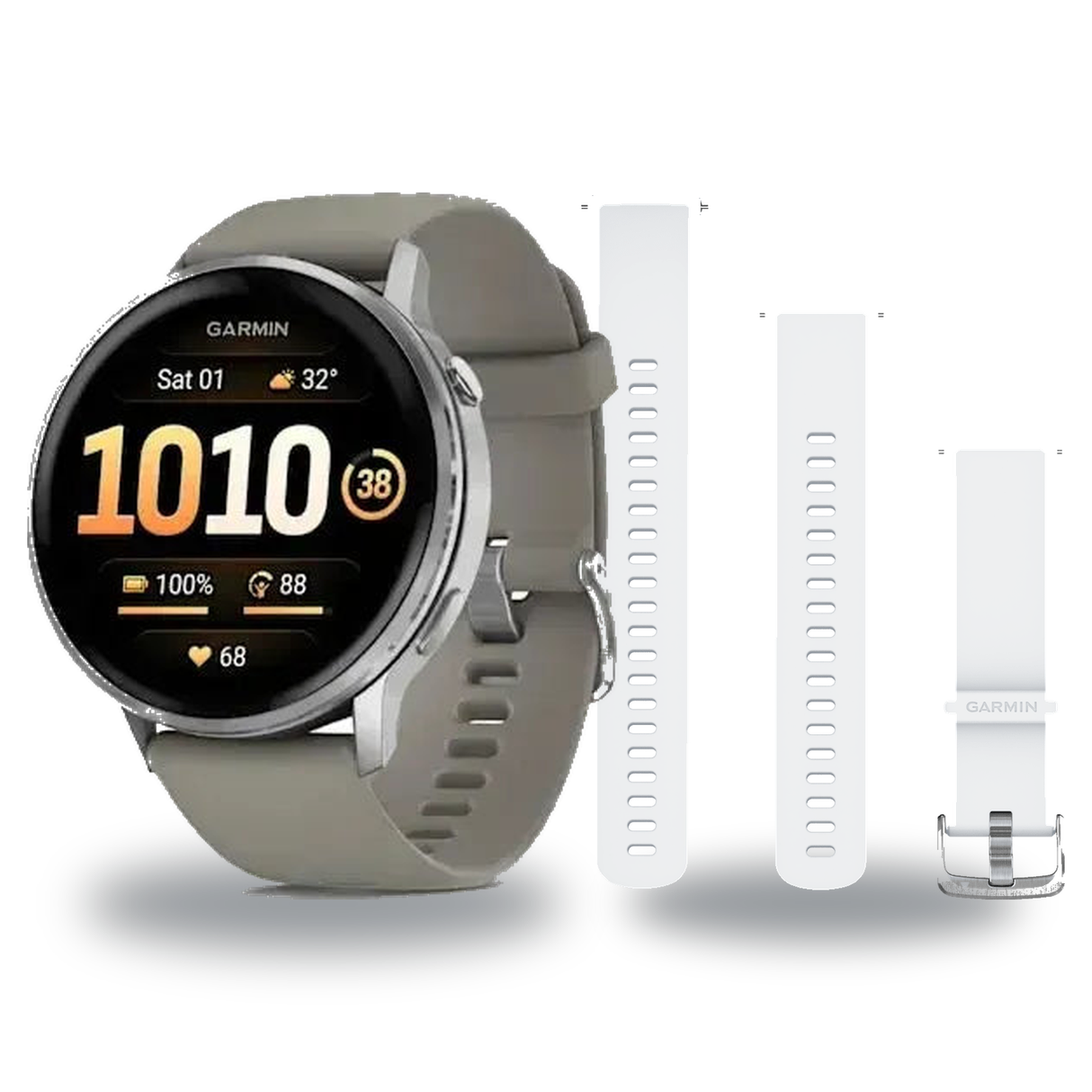 Garmin Venu 4 45mm Smartwatch + Quick Release 22mm Band Package — Silver / Silver Gray