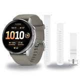 Garmin Venu 4 45mm Smartwatch + Quick Release 22mm Band Package — Silver / Silver Gray