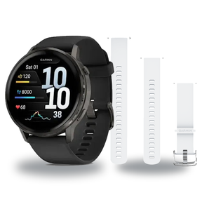 Garmin Venu 4 45mm Smartwatch + Quick Release 22mm Band Package — Slate / Black
