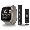 Garmin Venu X1 Smartwatch + Quick Release 24mm Band Package — Soft Gold / French Gray