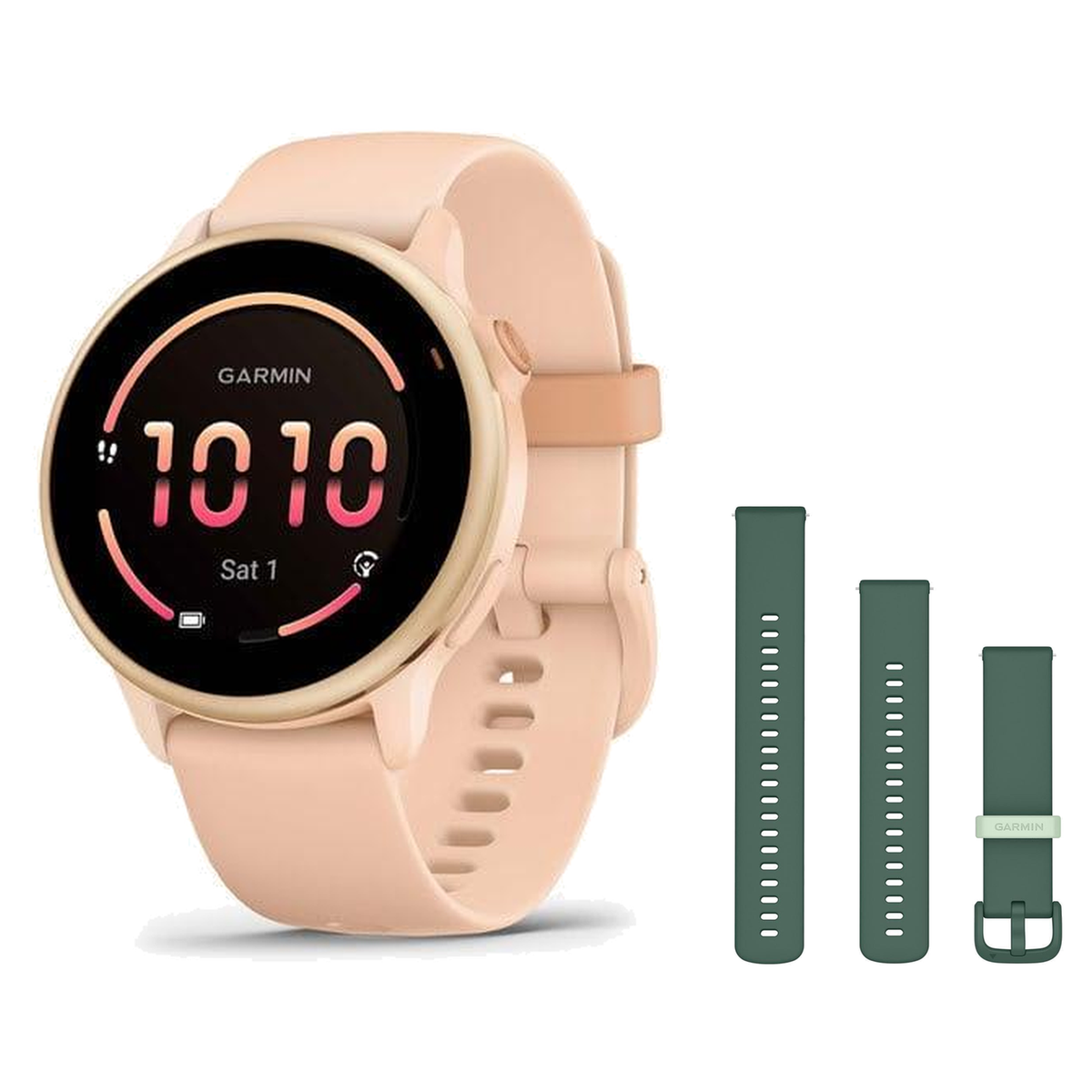 Garmin vivoactive 6 Smartwatch + Quick Release 20mm Band Package — Metallic Pink Dawn