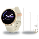 Garmin vivoactive 6 Smartwatch + Quick Release 20mm Band Package — Metallic Pink Dawn with Bone Band