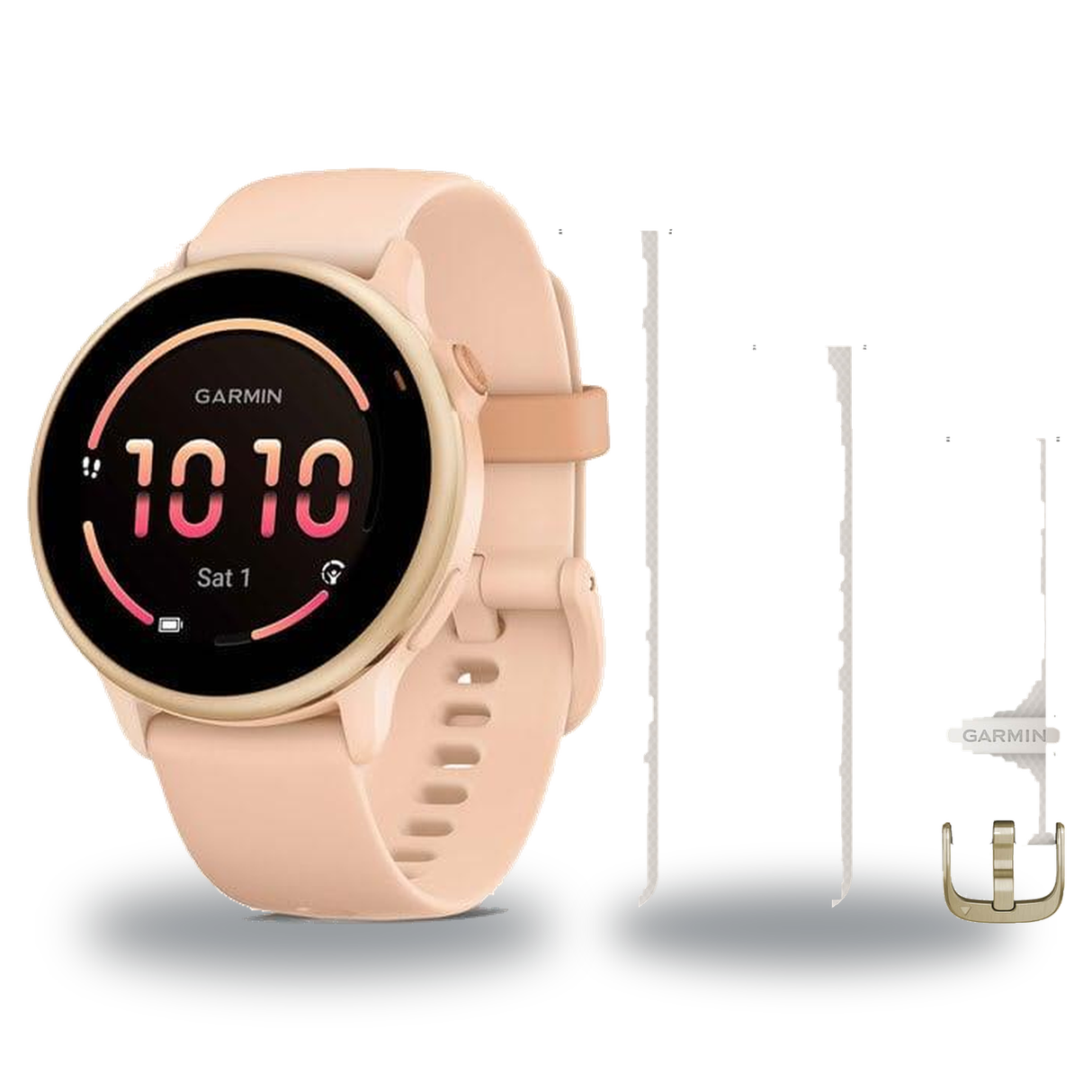 Garmin vivoactive 6 Smartwatch + Quick Release 20mm Band Package — Metallic Pink Dawn