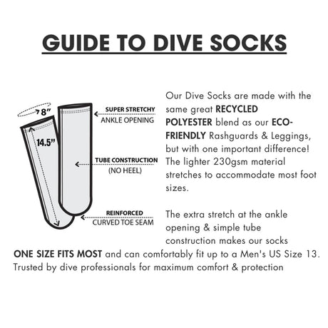 Spacefish Army Ocean Mandala Dive Socks sizing guide