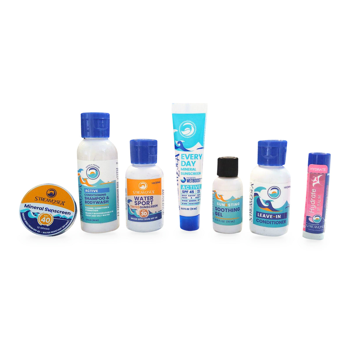 Stream2Sea Conscious Explorer Kit, 7 Travel-Size Products