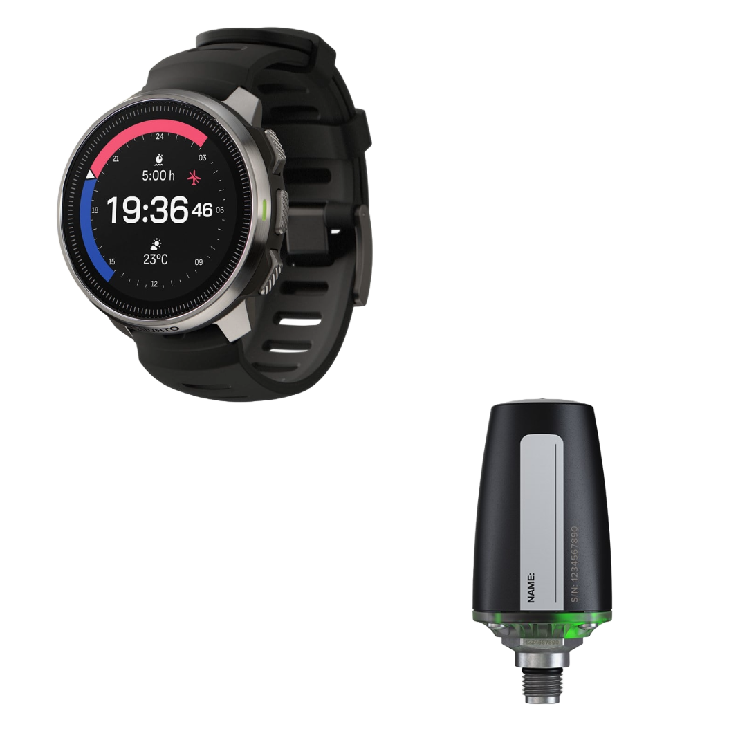 Suunto Ocean Dive Computer and Sport Watch with Tank Pod Package-Steel Black-