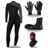 Bare Elate 3/2mm Thermal Package – Womens Wetsuit + Hood + Gloves + Boots — includes Bare 3/2 MM Elate Neoprene Womens Multi…