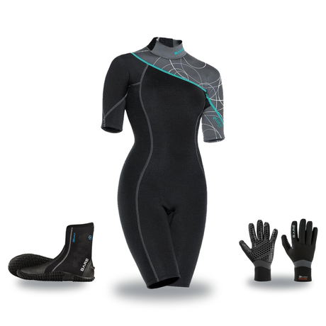 Bare Elate 2mm Warm Water Package – Womens Shorty + Gloves + Boots