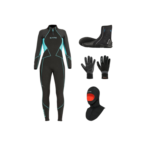 Bare Evoke 7mm Thermal Package – Womens Wetsuit + Hood + Gloves + Boots