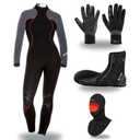 Bare Nixie Ultra 3/2mm Thermal Package – Womens Wetsuit + Hood + Gloves + Boots — Grey Heather