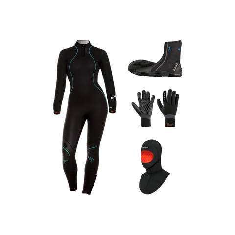 Bare Nixie Ultra 7mm Thermal Package – Womens Wetsuit + Hood + Gloves + Boots