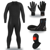 Bare Reactive 5mm Thermal Package – Mens Wetsuit + Hood + Gloves + Boots — includes Bare 5mm Reactive Full Wetsuit Mens, Bar…