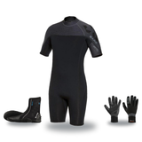 Bare Revel 2mm Warm Water Package – Mens Shorty + Gloves + Boots — includes Bare 2 MM Revel Shorty Mens Scuba Diving Wetsuit…