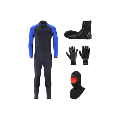 Bare Velocity Ultra 2.0 3mm Thermal Package – Mens Wetsuit + Hood + Gloves + Boots — Blue