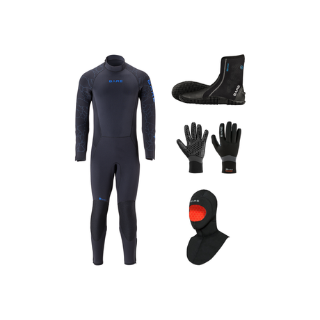 Bare Velocity Ultra 2.0 5mm Thermal Package – Mens Wetsuit + Hood + Gloves + Boots — Blue