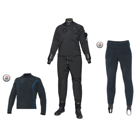 Bare Drysuit Package – Aqua-Trek 1 Women's Tech Drysuit + SB System Mid Layer Top + SB System Mid Layer Pants — includes Bar…