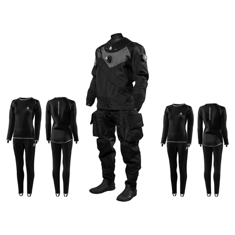 Waterproof Drysuit Package – D8 Origo Women's Drysuit + Meshtec 3D Shirt + Meshtec 3D Pants — includes Waterproof D8 Origo D…