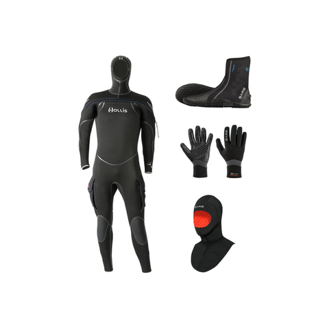 Hollis Neotek Semi-Dry Thermal Package – Wetsuit + Hood + Gloves + Boots
