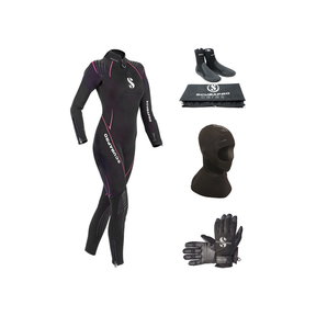 Scubapro Definition 3mm Thermal Package – Womens Wetsuit + Hood + Gloves + Boots — includes Scubapro Definition Steamer 3mm…