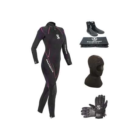Scubapro Definition 3mm Thermal Package – Womens Wetsuit + Hood + Gloves + Boots — includes Scubapro Definition Steamer 3mm…