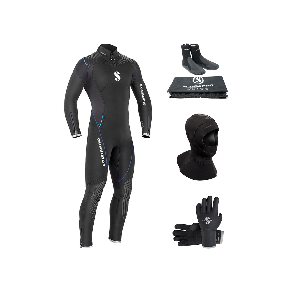 Scubapro Definition 5mm Thermal Package – Mens Wetsuit + Hood + Gloves + Boots — includes Scubapro Definition Steamer 5mm Me…
