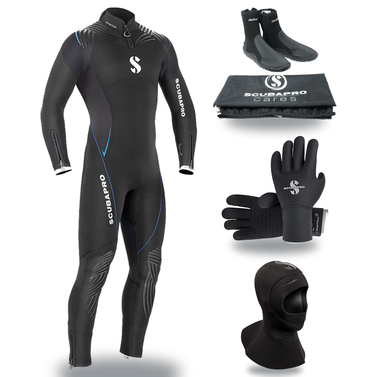 Scubapro Definition 5mm Thermal Package – Mens Wetsuit + Hood + Gloves + Boots — includes Scubapro Definition Steamer 5mm Me…