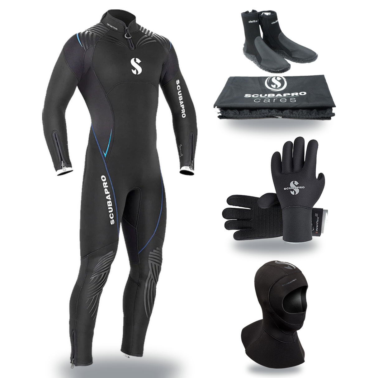 Scubapro Definition 5mm Thermal Package – Mens Wetsuit + Hood + Gloves + Boots — includes Scubapro Definition Steamer 5mm Me…