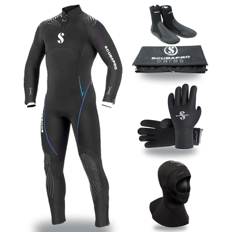 Scubapro Definition 7mm Thermal Package – Mens Wetsuit + Hood + Gloves + Boots — includes Scubapro Definition Steamer 7mm Me…