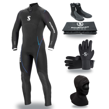 Scubapro Definition 7mm Thermal Package – Mens Wetsuit + Hood + Gloves + Boots — includes Scubapro Definition Steamer 7mm Me…
