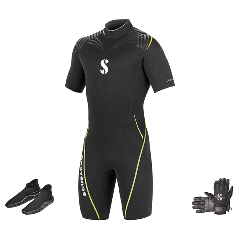 Scubapro Definition 2.5mm Warm Water Package – Mens Shorty + Gloves + Boots
