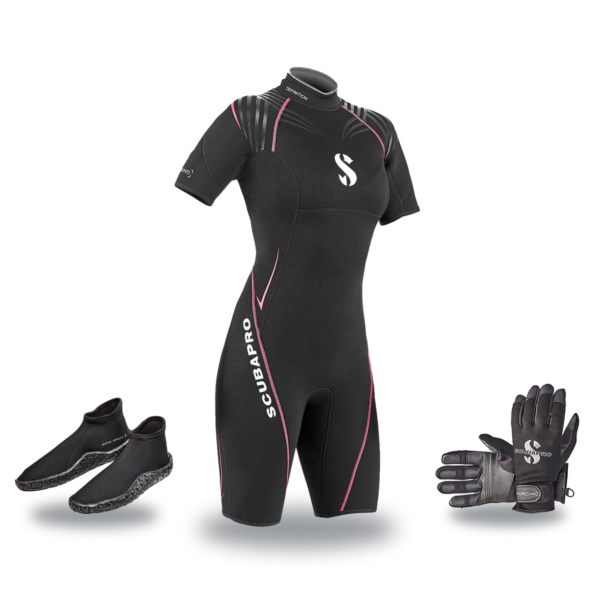 Scubapro Definition 2.5mm Warm Water Package – Womens Shorty + Gloves + Boots — includes Scubapro Definition 2.5mm Womens Sh…