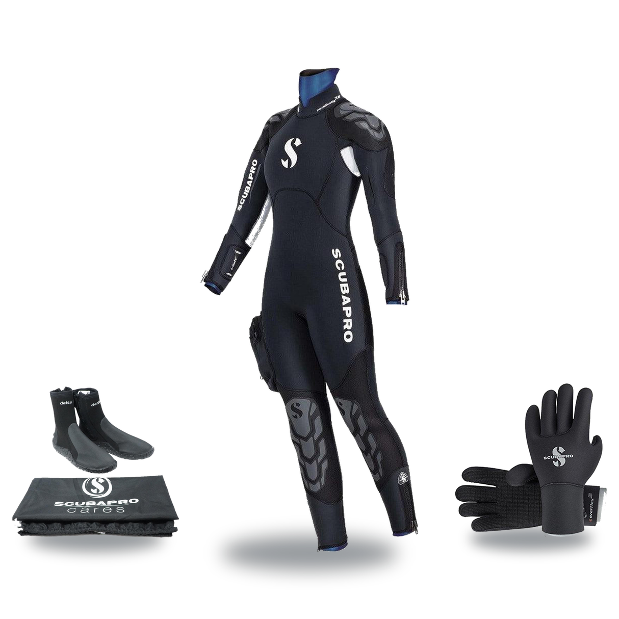 Scubapro Novascotia 7.5mm Semi-Dry Thermal Package – Womens Hooded Wetsuit + Gloves + Boots — includes Scubapro Novascotia S…