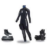 Scubapro Novascotia 7.5mm Semi-Dry Thermal Package – Womens Hooded Wetsuit + Gloves + Boots — includes Scubapro Novascotia S…