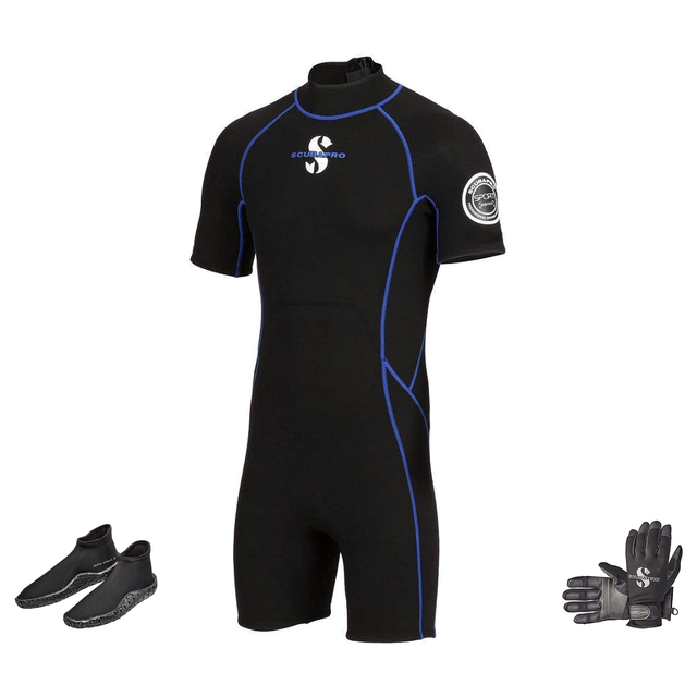 Scubapro Sport 2mm Warm Water Package – Mens Shorty + Gloves + Boots — includes Scubapro Sport Shorty 2 MM Men Shorty Scuba…