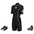 Scubapro Sport 2mm Warm Water Package – Womens Shorty + Gloves + Boots — includes Scubapro Sport Shorty 2 MM Womens Shorty S…