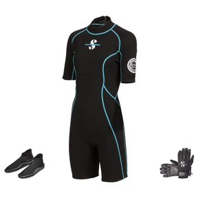 Scubapro Sport 2mm Warm Water Package – Womens Shorty + Gloves + Boots — includes Scubapro Sport Shorty 2 MM Womens Shorty S…