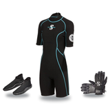 Scubapro Sport 2mm Warm Water Package – Womens Shorty + Gloves + Boots — includes Scubapro Sport Shorty 2 MM Womens Shorty S…