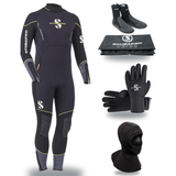 Scubapro Sport Steamer 5mm Thermal Package – Mens Wetsuit + Hood + Gloves + Boots — includes Scubapro Sport Steamer 5mm Bzip…