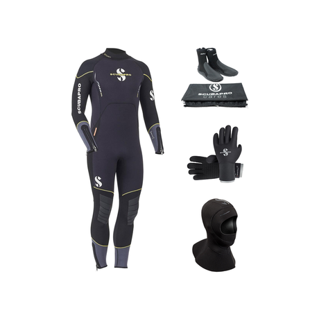 Scubapro Sport Steamer 5mm Thermal Package – Mens Wetsuit + Hood + Gloves + Boots