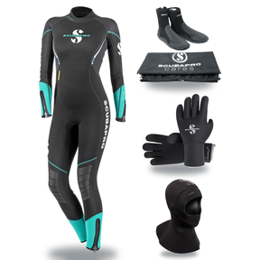 Scubapro Sport Steamer 5mm Thermal Package – Womens Wetsuit + Hood + Gloves + Boots