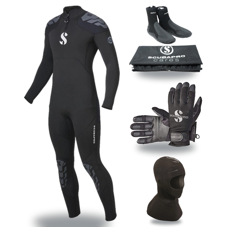 Scubapro Everflex Yulex 3/2mm Thermal Package – Mens Wetsuit + Hood + Gloves + Boots