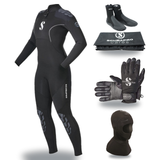 Scubapro Everflex Yulex 3/2mm Thermal Package – Womens Wetsuit + Hood + Gloves + Boots — includes Scubapro Everflex Yulex St…