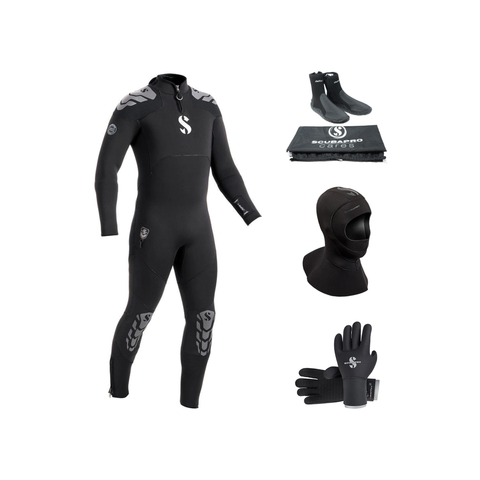 Scubapro Everflex Yulex 5/4mm Thermal Package – Mens Wetsuit + Hood + Gloves + Boots