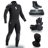 Scubapro Everflex Yulex 5/4mm Thermal Package – Mens Wetsuit + Hood + Gloves + Boots — includes Scubapro Everflex Yulex Stea…