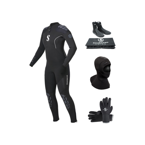 Scubapro Everflex Yulex 5/4mm Thermal Package – Womens Wetsuit + Hood + Gloves + Boots