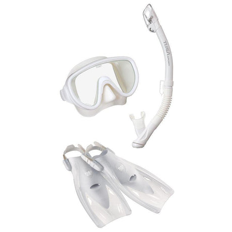 Tusa Snorkeling Set M/S/F (UM-16/USP-250/UF21) Pack-White-Medium-