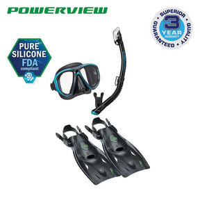 Tusa Snorkeling Set M/S/F (UM-24/USP-250/UF21) Pack-Green-Large-