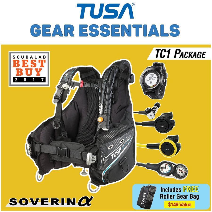 Tusa Soverin Alpha TC1 Diving Package-Black-XS-